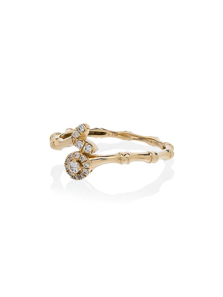 Rosa De La Cruz Yellow Gold Bamboo Diamond Ring - Metallic