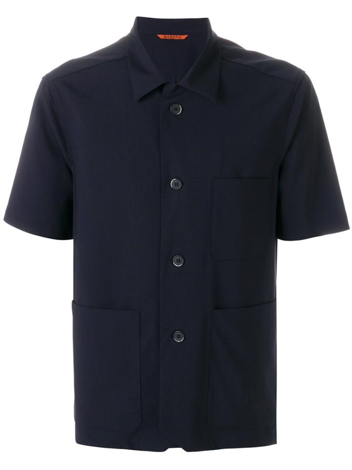 Barena Open Collar Half Sleeve Shirt - Blue