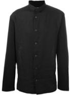 Issey Miyake Men - Small Fold-over Collar Shirt - Men - Cotton/linen/flax/lyocell - 2, Black, Cotton/linen/flax/lyocell