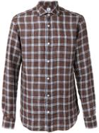 Danolis - Checked Shirt - Men - Linen/flax - 44, Brown, Linen/flax