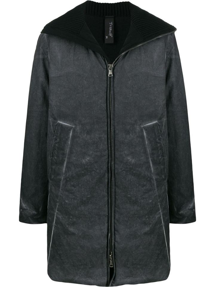 Transit Distressed Mid-length Coat - Grey