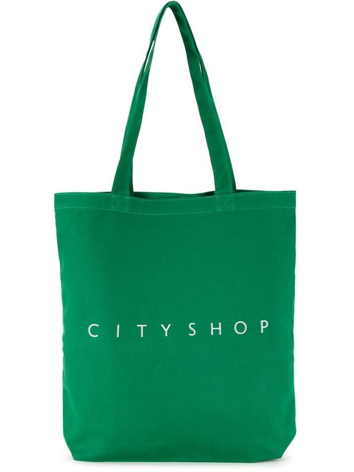 Cityshop Logo Tote, Women's, Green, Cotton
