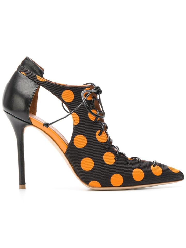 Malone Souliers Montana Polka-dot Faille Pumps - Black