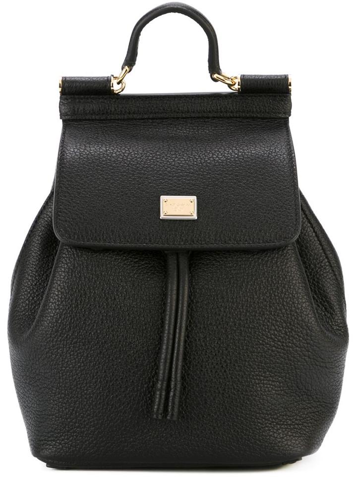 Dolce & Gabbana Sicily Backpack, Black, Leather