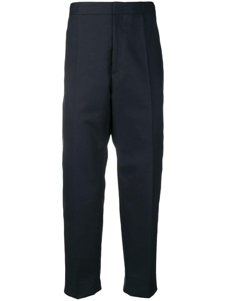 Jil Sander Creased Cropped Trousers - Blue