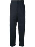 Jil Sander Creased Cropped Trousers - Blue