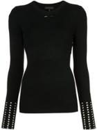 Barbara Bui Studded Cuff Sweater - Black