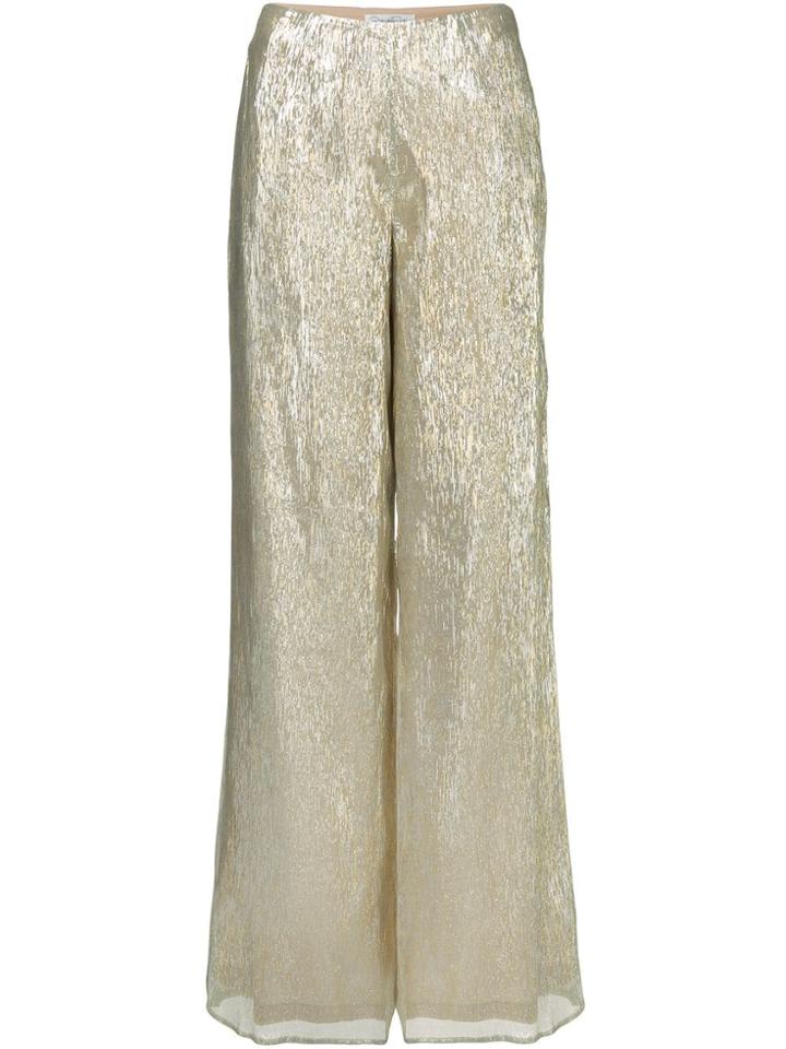 Oscar De La Renta Wide Leg Trousers - Silver