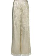 Oscar De La Renta Wide Leg Trousers - Silver