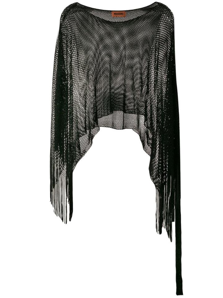Missoni Black Fringed Poncho