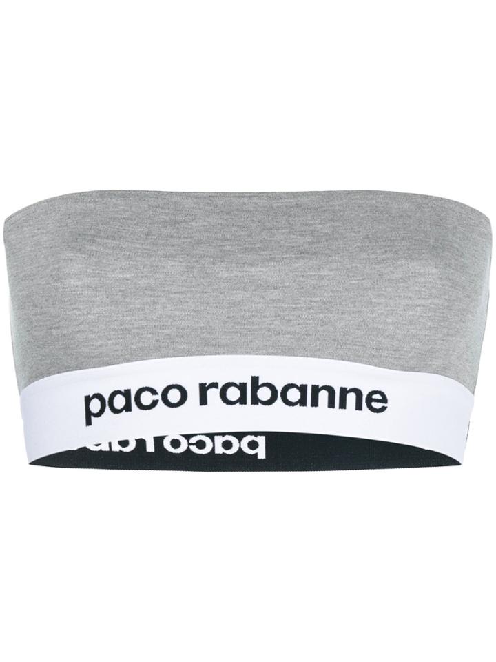 Paco Rabanne Elasticated Waistband Tube Top - Grey
