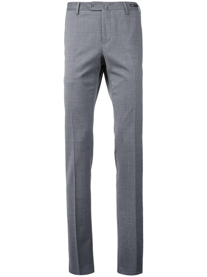 Pt01 'traveller' Tailored Trousers, Men's, Size: 46, Grey, Polyester