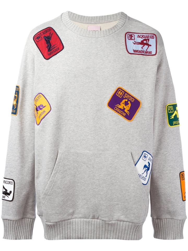 Palm Angels Multi Patched Sweatshirt, Men's, Size: Large, Grey, Cotton