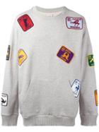 Palm Angels Multi Patched Sweatshirt, Men's, Size: Large, Grey, Cotton