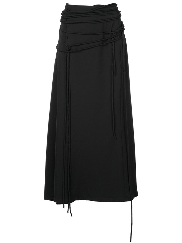 Yohji Yamamoto Strap High Waist Skirt - Black