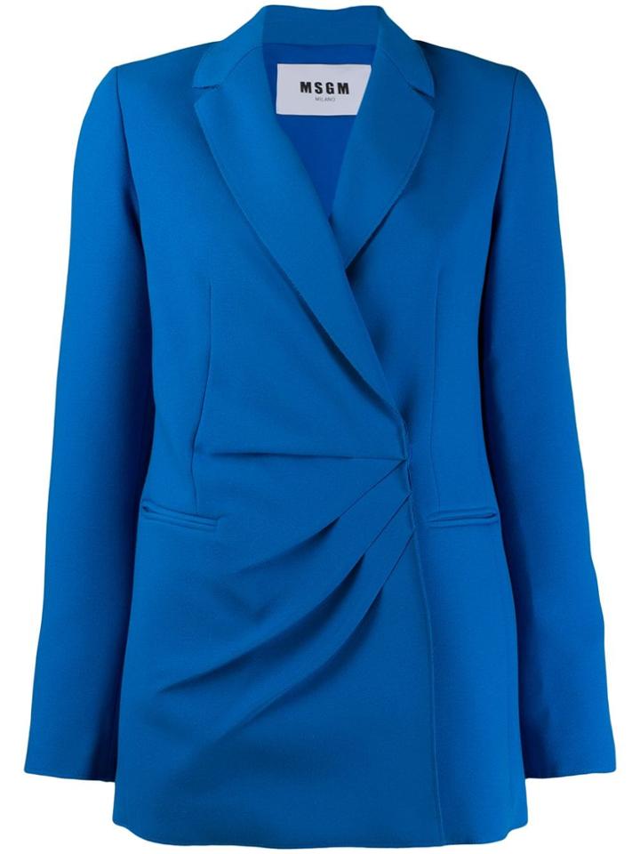 Msgm Wrap Front Blazer - Blue