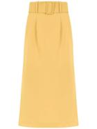 Egrey Midi Belted Skirt - Yellow & Orange