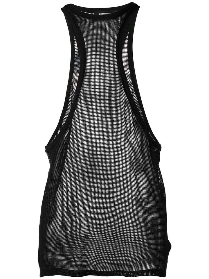 Dsquared2 - Reversed Racer Back Tank Top - Men - Cotton/linen/flax - M, Black, Cotton/linen/flax