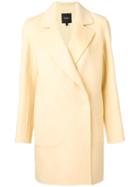 Theory Double-breasted Fitted Coat - Neutrals