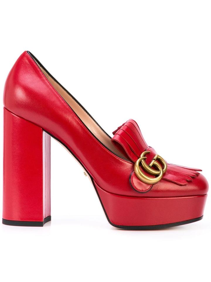 Gucci Gg Logo Platform Loafers - 6433hibiscusred