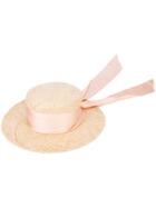 Brother Vellies Knot Boater Hat - Nude & Neutrals