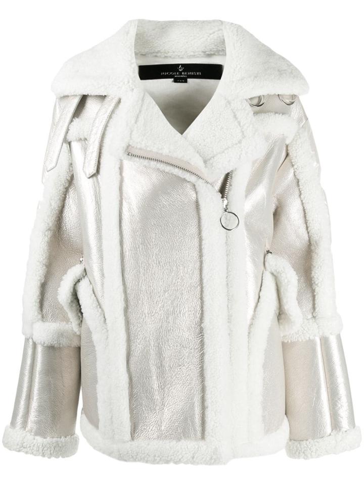 Nicole Benisti Montaigne Shearling-trimmed Jacket - White