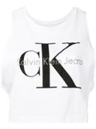 Calvin Klein Jeans - Logo Print Tank Top - Women - Cotton - M, White, Cotton