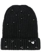 Twin-set Crystal Embellished Hat - Black