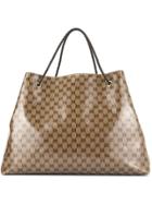 Gucci Vintage Gg Pattern Jumbo Xl Hand Tote Bag - Brown