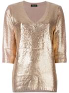 Twin-set Metallic V-neck Sweater, Women's, Size: M, Pink/purple, Acrylic