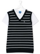 Fay Kids Teen Striped Vest T-shirt - Blue