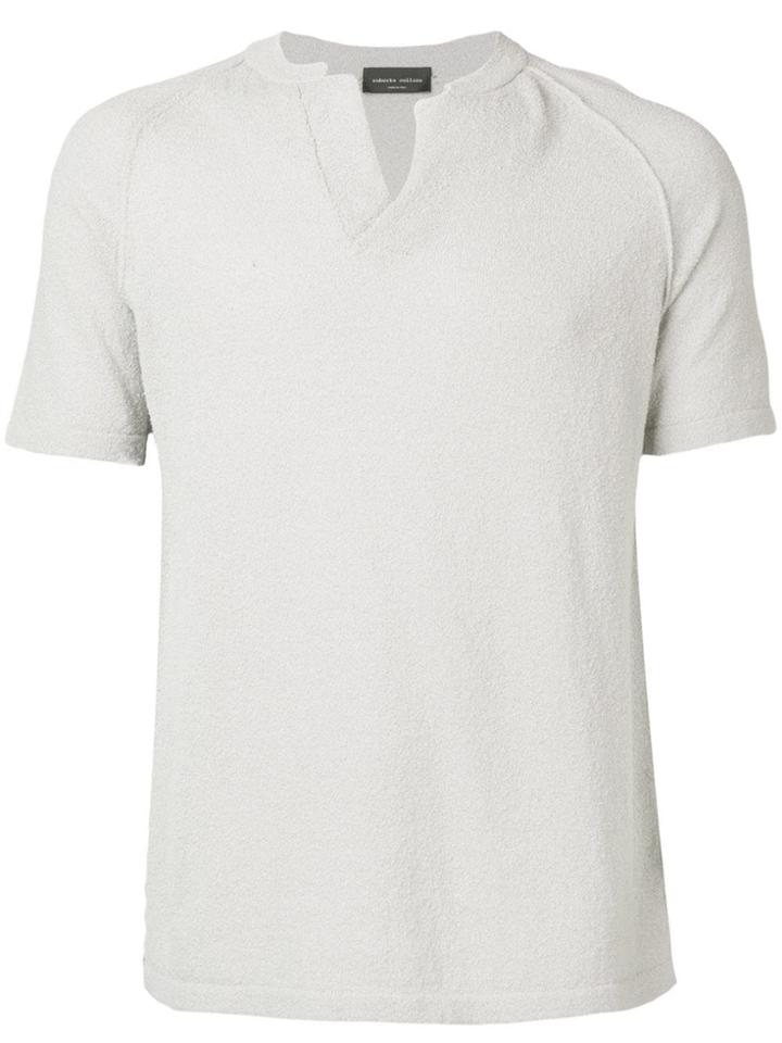 Roberto Collina Open Collar T-shirt - Neutrals