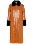 Stand Studio Kristen Patent Leather Mid-length Coat - Brown