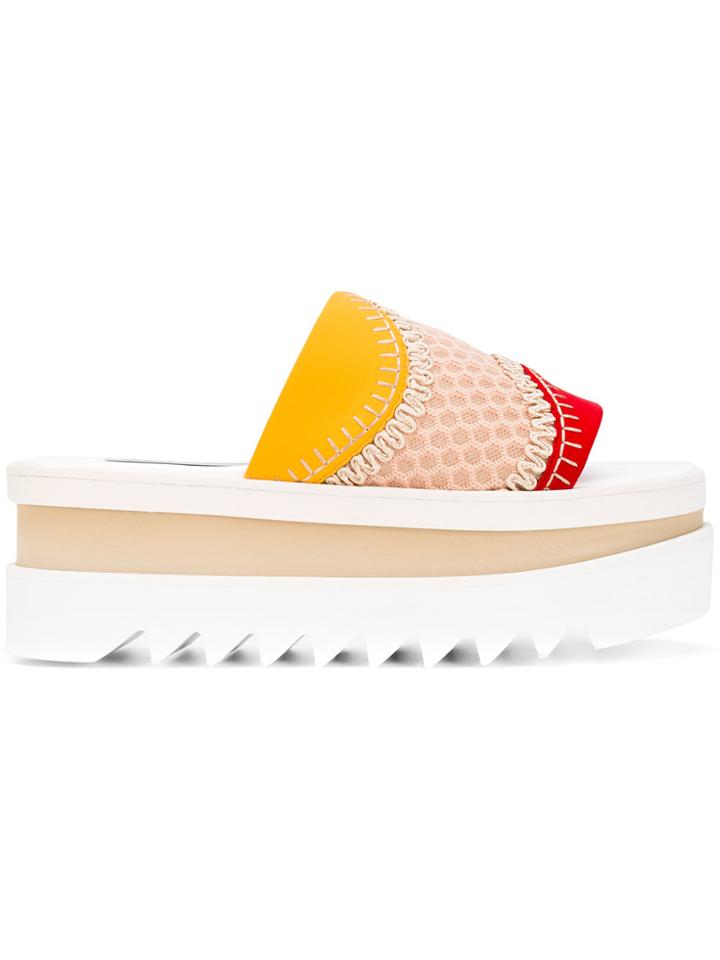 Stella Mccartney Peep-toe Platform Slides - Multicolour