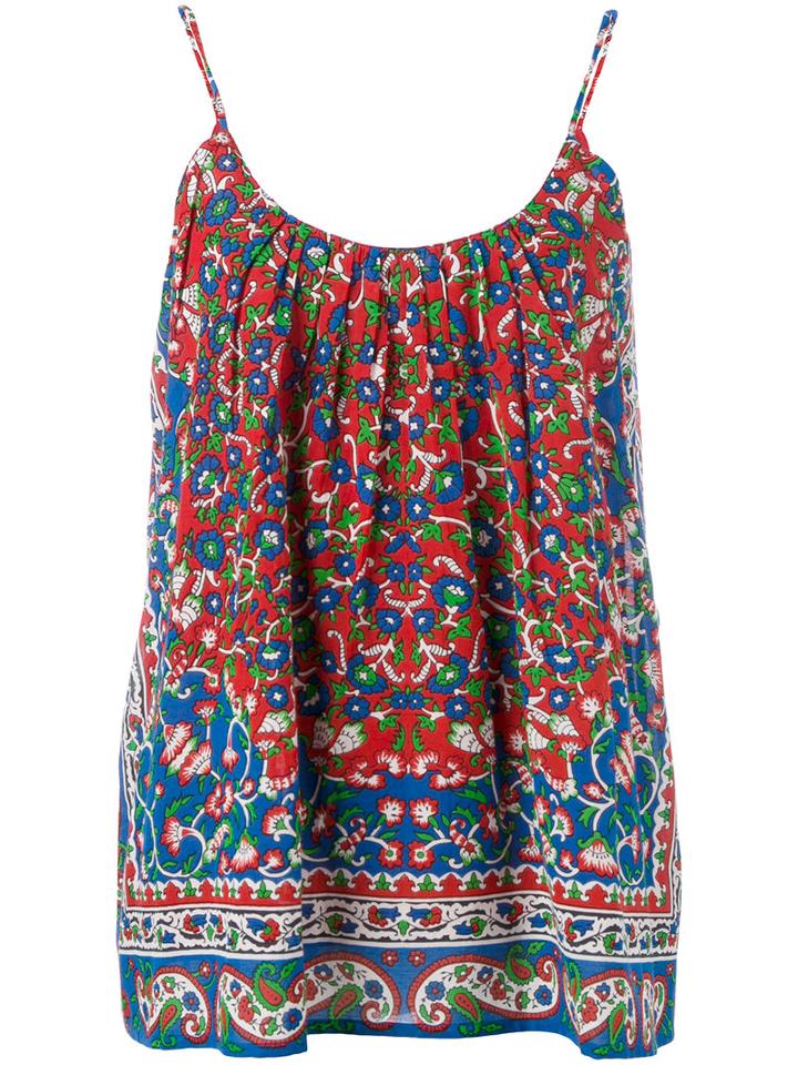 Mes Demoiselles Floral Print Cami, Women's, Size: 36, Red, Cotton/viscose