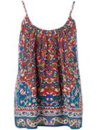 Mes Demoiselles Floral Print Cami, Women's, Size: 36, Red, Cotton/viscose