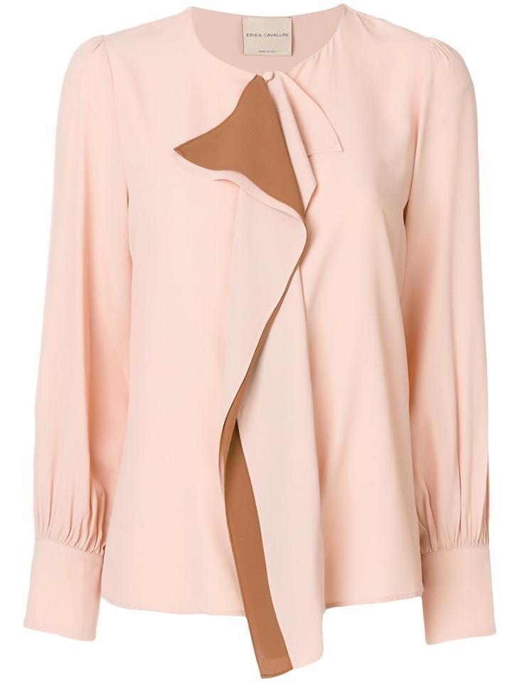 Erika Cavallini - Draped Front Blouse - Women - Acetate/silk - 44, Pink/purple, Acetate/silk