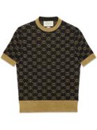 Gucci Wool Top With Gg Motif - Black