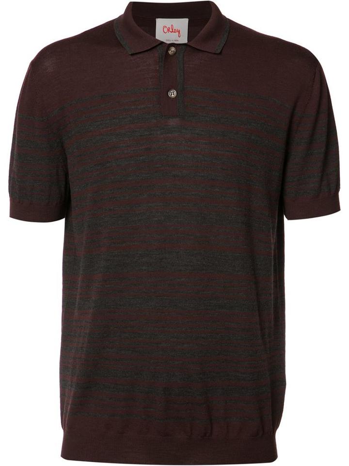 Orley Striped Polo Shirt, Men's, Size: Xl, Pink/purple, Merino