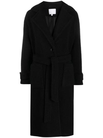 Lala Berlin Textured Belted Coat - Black
