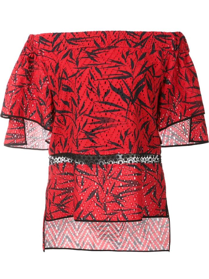 Prabal Gurung Off-shoulder Tiered Ruffle Blouse