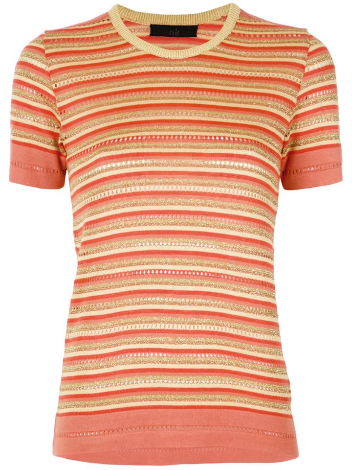 Nk Striped Knit Blouse - Yellow & Orange