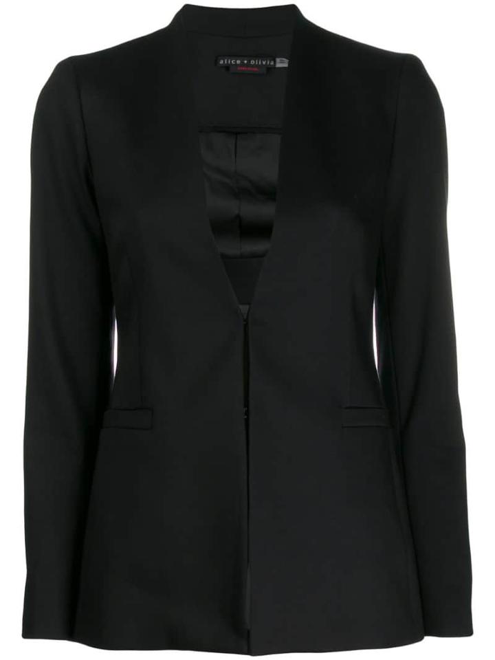 Alice+olivia Plunging Neck Blazer - Black