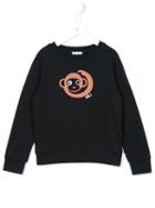 Au Jour Le Jour Kids Monkey Print Sweatshirt, Girl's, Size: 8 Yrs, Black
