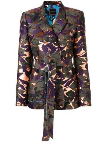 Snow Xue Gao Floral Print Blazer - Purple