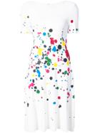 Oscar De La Renta Paint Splattered Dress - White