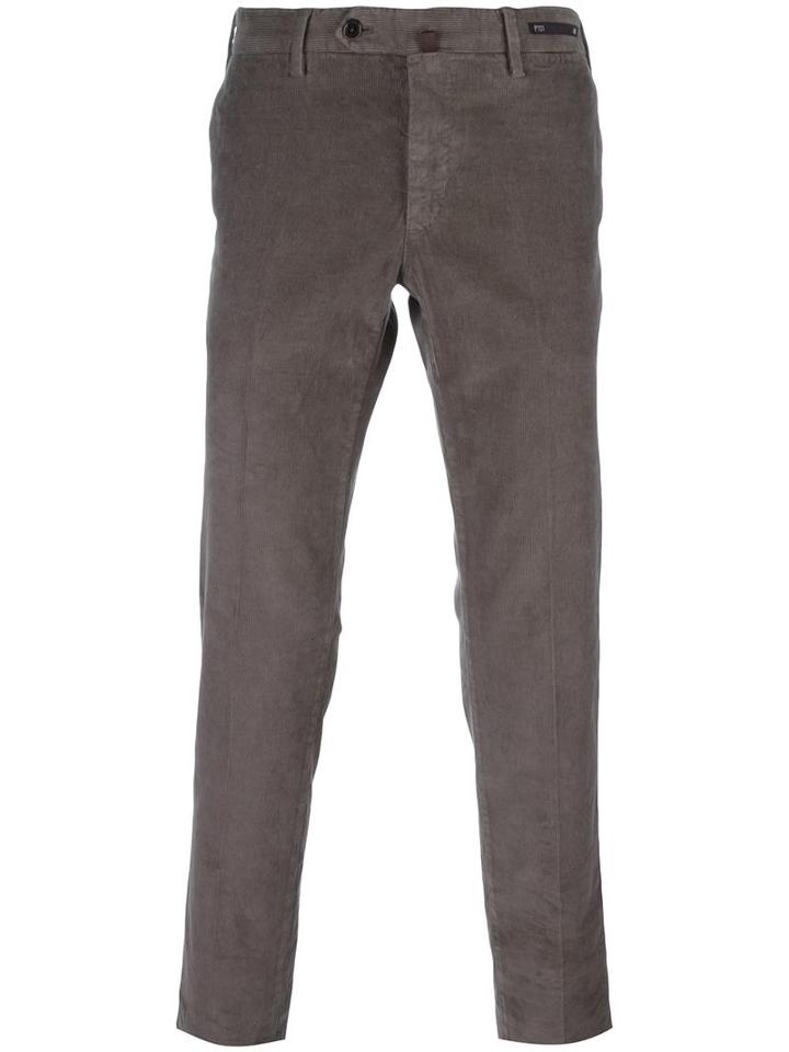 Pt01 Slim-fit Trousers, Men's, Size: 54, Grey, Cotton/spandex/elastane