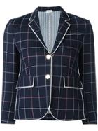 Thom Browne Checked Cropped Blazer - Blue
