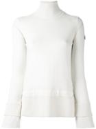 Moncler Roll Neck Knitted Jumper, Women's, Size: Medium, Nude/neutrals, Polyester/virgin Wool