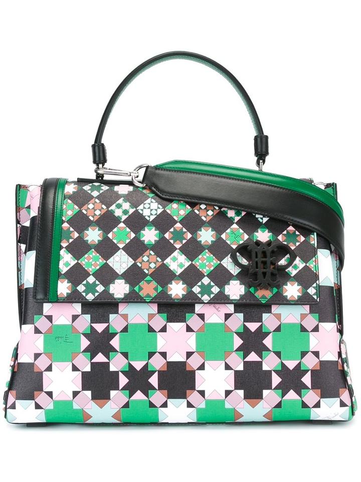 Emilio Pucci Geometric Pattern Medium Tote, Women's, Black